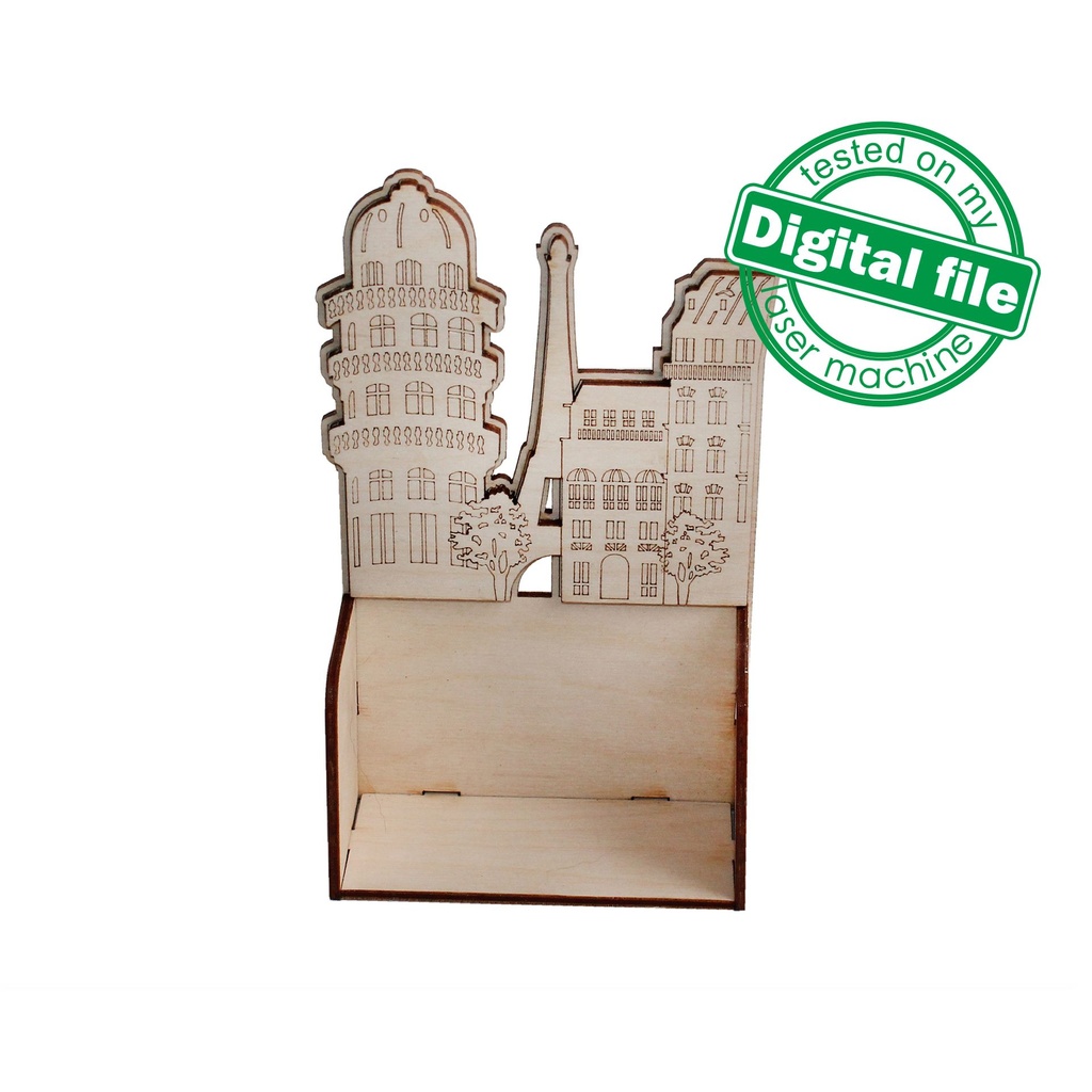 DXF, SVG file for laser Wooden Advent calendar Paris, Perpetual calendar, Christmas countdown, Days until Christmas, Plywood or MDF 3.2 mm