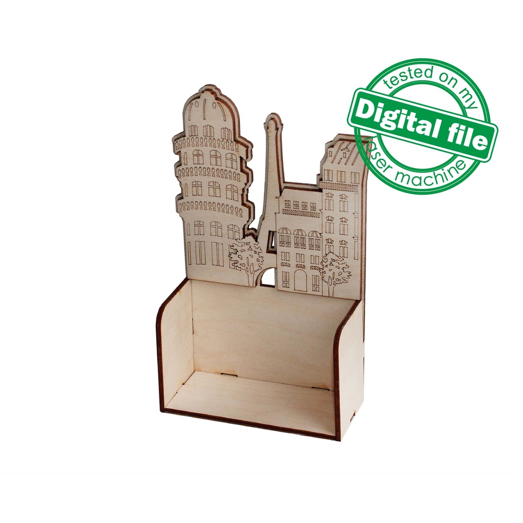 DXF, SVG file for laser Wooden Advent calendar Paris, Perpetual calendar, Christmas countdown, Days until Christmas, Plywood or MDF 3.2 mm