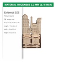 DXF, SVG file for laser Wooden Advent calendar Paris, Perpetual calendar, Christmas countdown, Days until Christmas, Plywood or MDF 3.2 mm