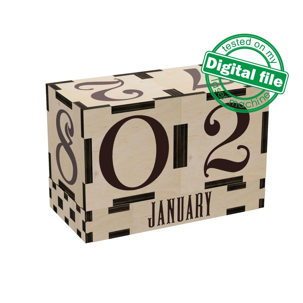 DXF, SVG file for laser Wooden Advent calendar Village, Perpetual calendar, Christmas countdown, Days until Christmas, Plywood or MDF 3.2 mm