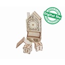 DXF, SVG file for laser Wooden Advent calendar, Christmas countdown, Snowman, Clock, Plywood or MDF 3.2 mm