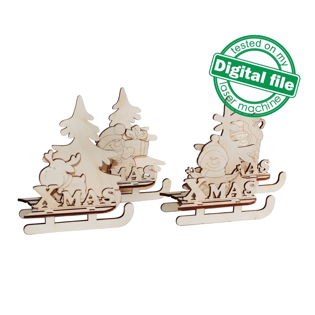 DXF, SVG files for laser Big set Napkin Holders, Table, fireplace Christmas decoration, Glowforge, Plywood or MDF 3.2 mm