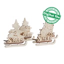 DXF, SVG files for laser Big set Napkin Holders, Table, fireplace Christmas decoration, Glowforge, Plywood or MDF 3.2 mm