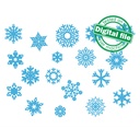 DXF, SVG files for laser Big set Snowflakes into gift box, 18 different design, Glowforge, Material thickness 3.2 mm