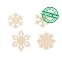 DXF, SVG files for laser Big set Snowflakes into gift box, 18 different design, Glowforge, Material thickness 3.2 mm