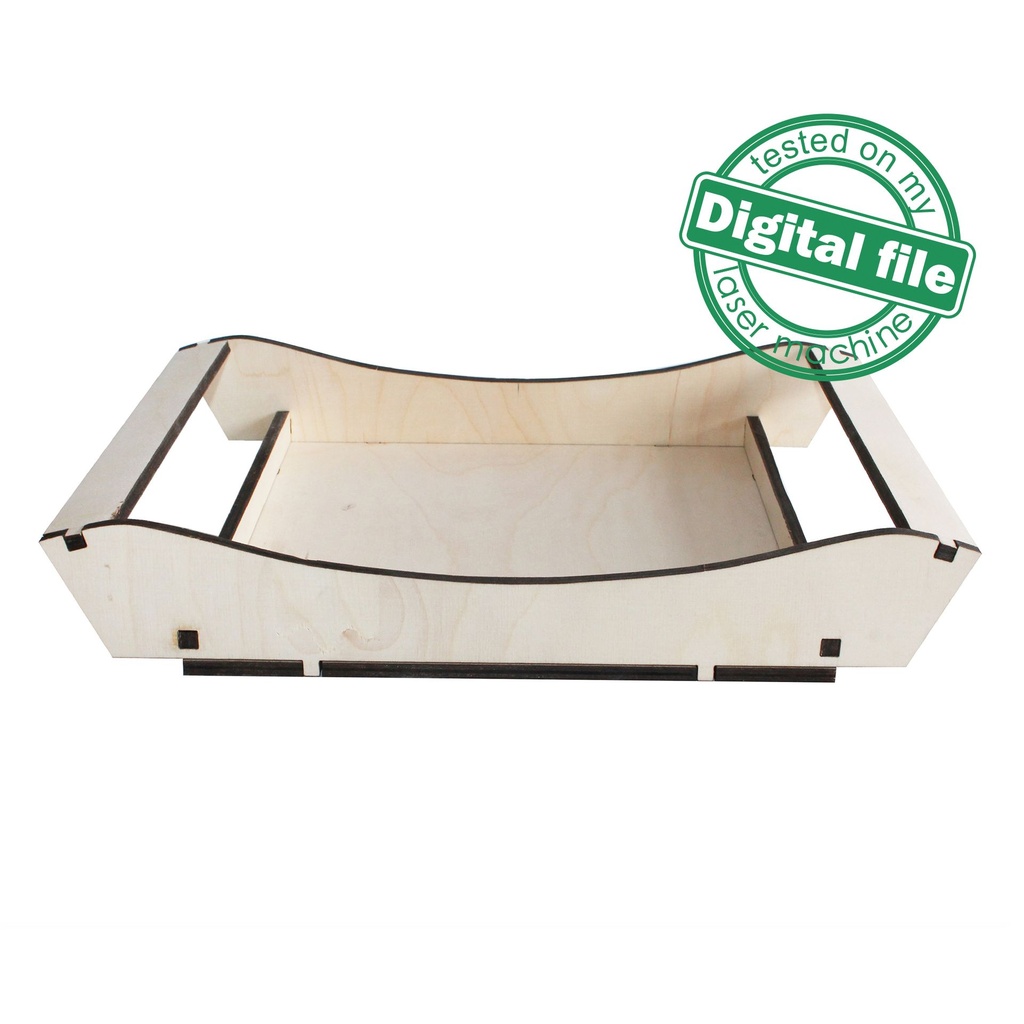 DXF, SVG files for laser French Tray, Candy bar decor, Engraved pattern, Glowforge ready, Two different material thickness 3.2/6.4 mm
