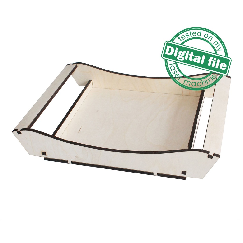 DXF, SVG files for laser French Tray, Candy bar decor, Engraved pattern, Glowforge ready, Two different material thickness 3.2/6.4 mm