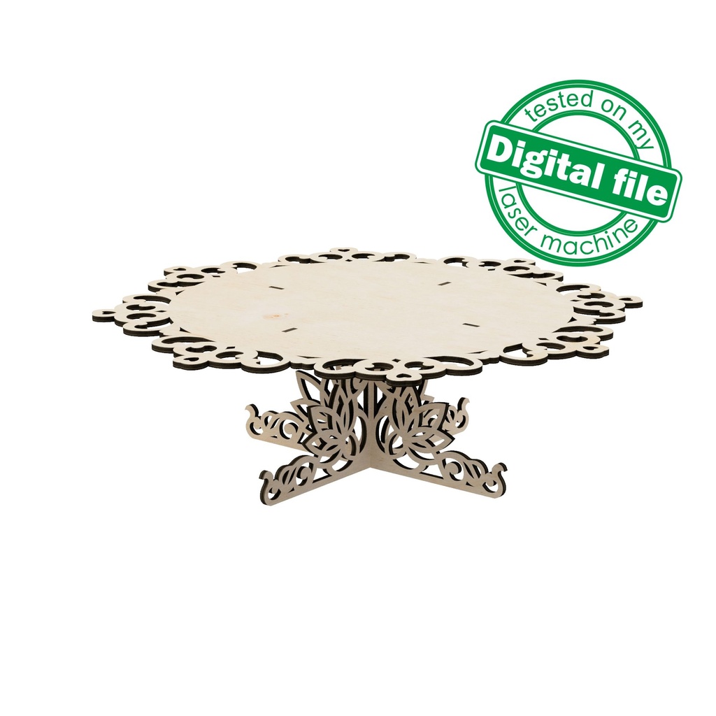 DXF, SVG files for laser Cake Stand, Paris Collection, Candy bar decor, Glowforge, Two different material thickness 3.2 / 6.4 mm