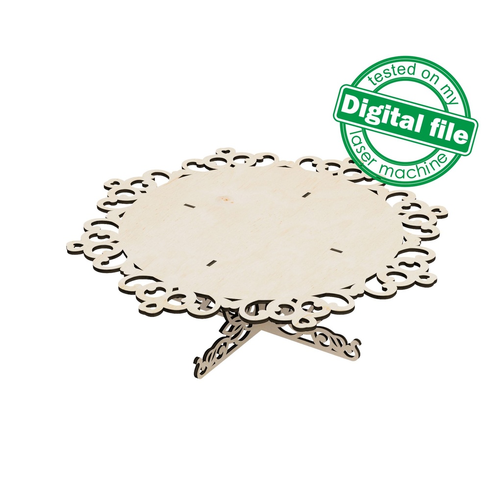 DXF, SVG files for laser Cake Stand, Paris Collection, Candy bar decor, Glowforge, Two different material thickness 3.2 / 6.4 mm