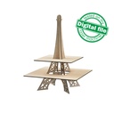 DXF, SVG files for laser Candy bar stand for cupcakes, Paris Collection, Tower Eiffel, Glowforge, Two material thickness 3.2 / 6.4 mm