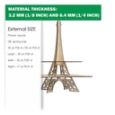 DXF, SVG files for laser Candy bar stand for cupcakes, Paris Collection, Tower Eiffel, Glowforge, Two material thickness 3.2 / 6.4 mm