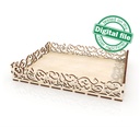 DXF, SVG files for laser Carved tray, Farmhouse, Glowforge, Home Bakery, Wood Bread Tray, 2 different material thickness 3.2 and 6.4 mm