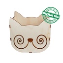 DXF, SVG files for laser Cat box, Crochet Storage Box, Knitting Yarn Box, Vector project, Glowforge, Material thickness 1/8 inch (3.2 mm)