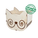 DXF, SVG files for laser Cat box, Crochet Storage Box, Knitting Yarn Box, Vector project, Glowforge, Material thickness 1/8 inch (3.2 mm)
