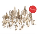 DXF, SVG files for laser Christmas Decor Enchanted forest, Super Big Set, Bundle of 33 pieces, Winter Scene, Glowforge, Matherial 3.2 mm