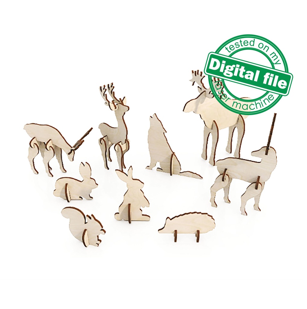 DXF, SVG files for laser Christmas Decor Enchanted forest, Super Big Set, Bundle of 33 pieces, Winter Scene, Glowforge, Matherial 3.2 mm