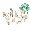 DXF, SVG files for laser Christmas Decor Enchanted forest, Super Big Set, Bundle of 33 pieces, Winter Scene, Glowforge, Matherial 3.2 mm