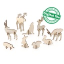 DXF, SVG files for laser Christmas Decor Enchanted forest, Super Big Set, Bundle of 33 pieces, Winter Scene, Glowforge, Matherial 3.2 mm