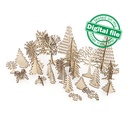 DXF, SVG files for laser Christmas Decor Enchanted forest, Super Big Set, Bundle of 33 pieces, Winter Scene, Glowforge, Matherial 3.2 mm