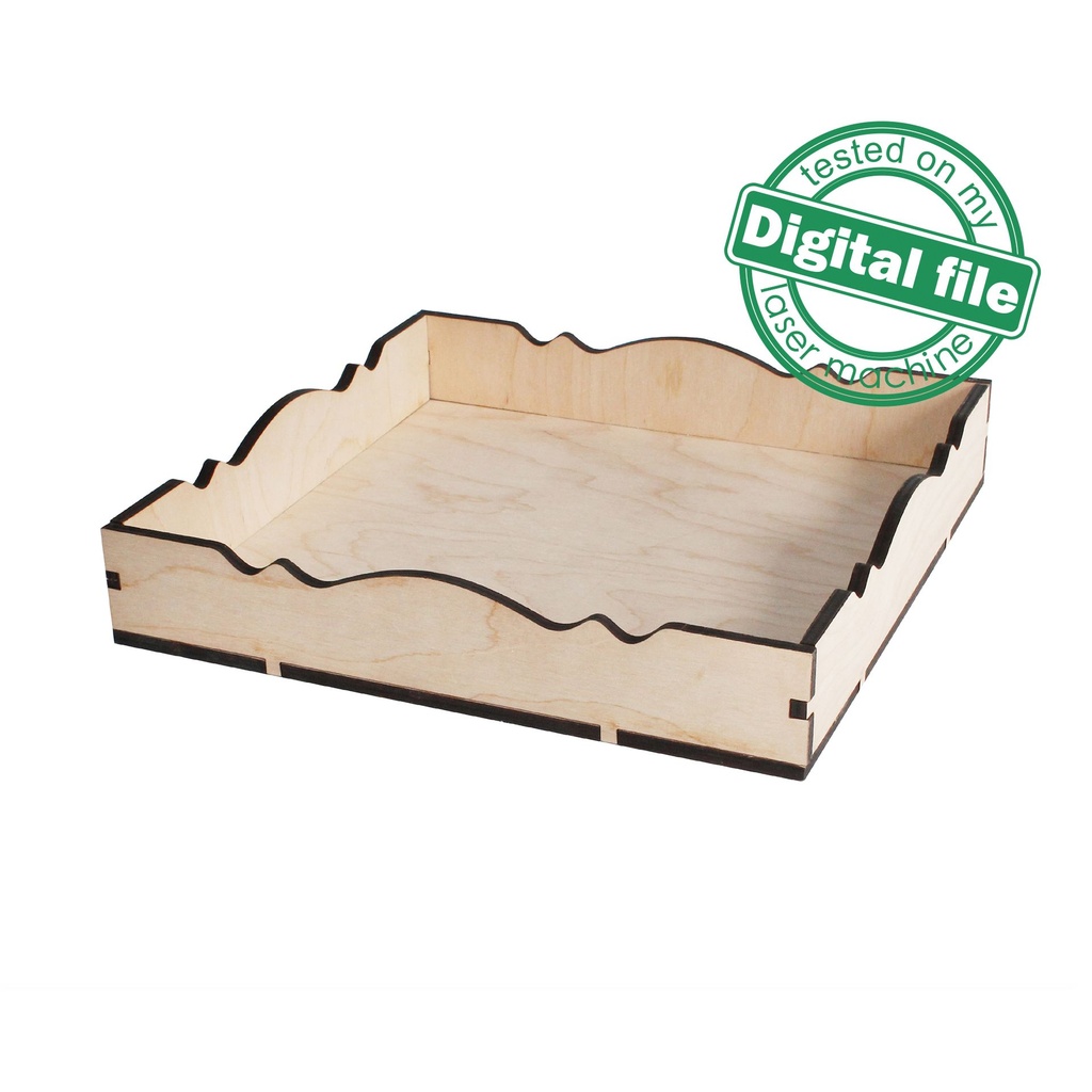 DXF, SVG files for laser Tray Roses, Candy bar decor, Glowforge, Two different material thickness 3.2 / 6.4 mm