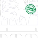 DXF, SVG files for laser Christmas Deer family, Winter Forest, Rustic Wood, Glowforge, Material thickness 3.2 / 6.4 mm