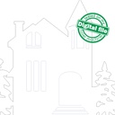 DXF, SVG files for laser Christmas Old Custle, Winter Forest, Rustic Wood, Glowforge, Material thickness 3.2 / 6.4 mm
