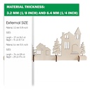 DXF, SVG files for laser Christmas Old Custle, Winter Forest, Rustic Wood, Glowforge, Material thickness 3.2 / 6.4 mm
