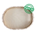 DXF, SVG files for laser Wooden Oval Tray, flexible plywood, Vector project, retro design, Glowforge ready file, Material thickness 3.2 mm