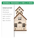 DXF, SVG files for laser Christmas Tea light house, Vector project, Glowforge, Material thickness 1/8 inch (3.2 mm)