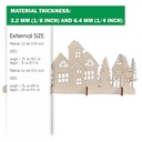 DXF, SVG files for laser Christmas Wintar Village, Church, Winter Forest, Rustic Wood, Glowforge, Material thickness 3.2 / 6.4 mm