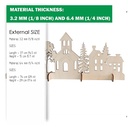 DXF, SVG files for laser Christmas Winter Village, Church, Forest, Rustic Wood, Glowforge, Material thickness 3.2 / 6.4 mm