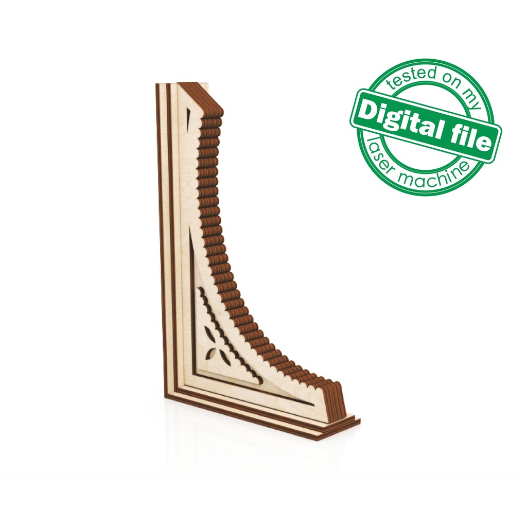 DXF, SVG files for laser Decorative Rustic Corbel, Home Decor, Vector project, Glowforge, Material thickness 1/8 inch (3.2 mm)