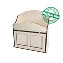 DXF, SVG files for laser Desktop Storage box with drawer King bee, laurel branch, Organiser, Two different material thickness 3.2 / 6.4 mm