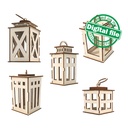DXF, SVG files for laser Lantern Candle Holder, Five different designs, Outdoor, Indoor decor, Glowforge, Material 1/8 inch (3.2 mm)