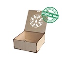 DXF, SVG files for laser Lovely Christmas, Christmas gift box, Snowflake with a heart, Glowforge, Material thickness 3.2 mm