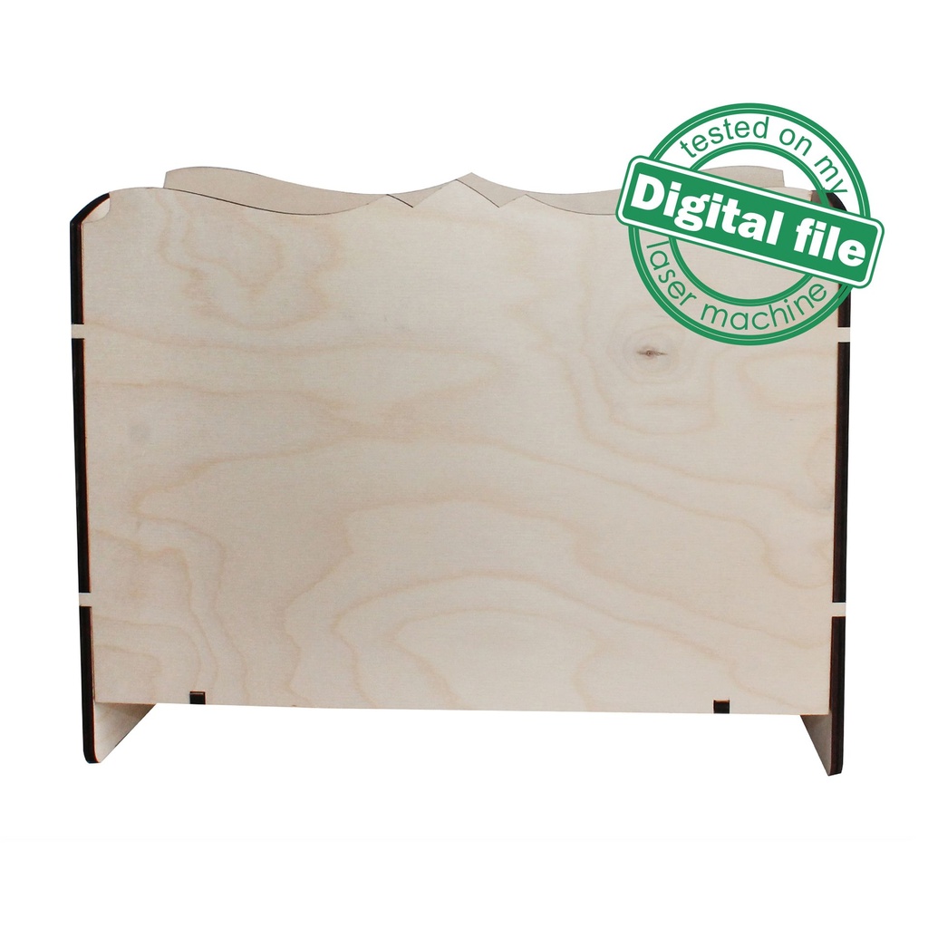 DXF, SVG files for laser Magazine holder, Storage paper, Home Office, Glowforge, Two different material thickness 3.2 / 6.4 mm