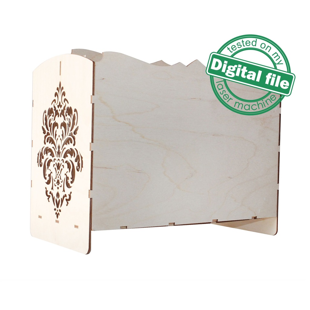 DXF, SVG files for laser Magazine holder, Storage paper, Home Office, Glowforge, Two different material thickness 3.2 / 6.4 mm