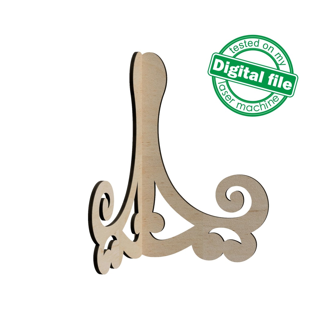DXF, SVG files for laser Plate holder, menu card easel, Paris Collection, Candy bar decor, Glowforge, Two material thickness 3.2 / 6.4 mm