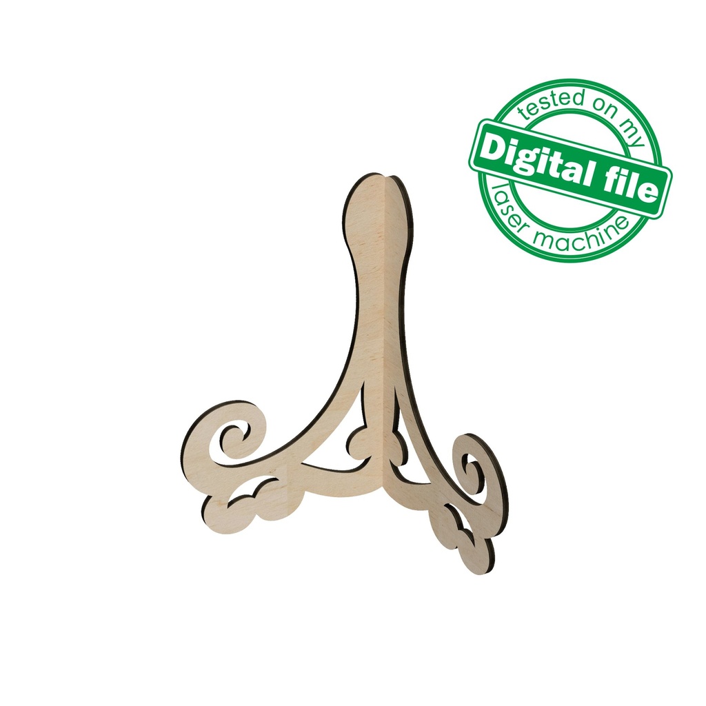 DXF, SVG files for laser Plate holder, menu card easel, Paris Collection, Candy bar decor, Glowforge, Two material thickness 3.2 / 6.4 mm