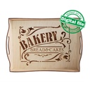 DXF, SVG files for laser Tray, Engraved sign Bakery, Bread, Cakes, Candy bar decor, Glowforge, Two different material thickness 3.2 / 6.4 mm