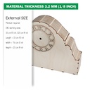 DXF, SVG files for laser Unique Modern Mantel clock, flexible plywood, Glowforge ready, Roman dial clock face, Material 1/8'' (3.2 mm)