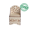DXF, SVG files for laser Vintage Wooden Salt Box, Engraved pattern French roses, Two different material thickness 3.2/6.4 mm