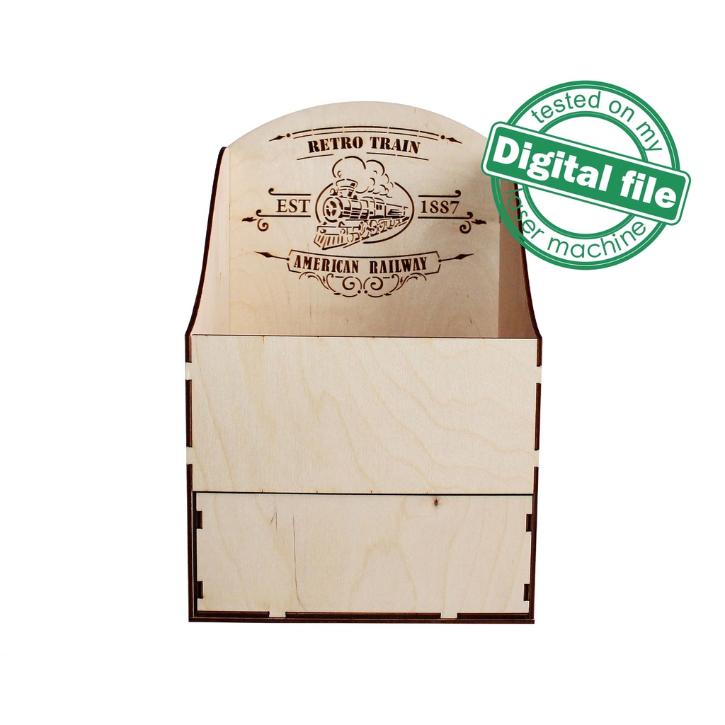 DXF, SVG files for laser Wooden Drawer box Desk Organiser, Home Office, svg Files, Glowforge, Two different material thickness 3.2 / 6.4 mm
