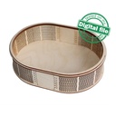 DXF, SVG files for laser Wooden Oval Tray with coasters, flexible plywood, Glowforge ready file, Material thickness 3.2 mm