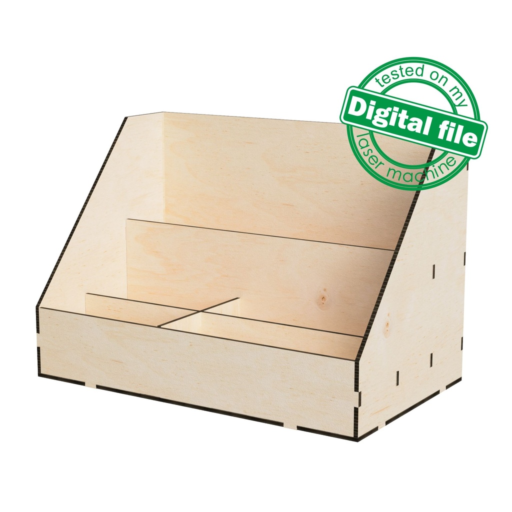 DXF, SVG Files for Laser Desktop Organizer Box, Drawer Storage, Display for Craft Tools, Paper, Magazine, Material 1/8"(3.2mm)