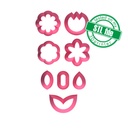 Floral Combo #6, Tulip, Flower, Leaf and drop, Digital STL File For 3D Printing, Polymer Clay Cutter, Micro Cutter, 8 different designs