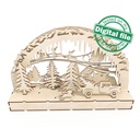 DXF file for laser Large Wooden Decoration Electrically Illuminated Light Arch,Wood Schwibbogen, Centerpiece, Light-up Christmas, SVG, PDF