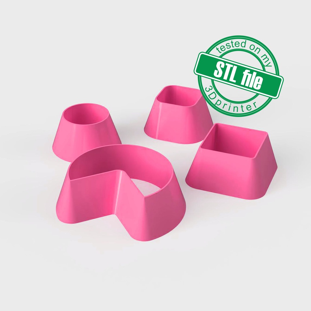 Geometric Combo #4, Boho Style, Digital STL File For 3D Printing, Polymer Clay Cutter, Earrings, 4 different designs