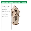 DXF, SVG files for laser decorative Birdhouse, Vector project, Glowforge ready, Material thickness 1/8 inch (3.2 mm)
