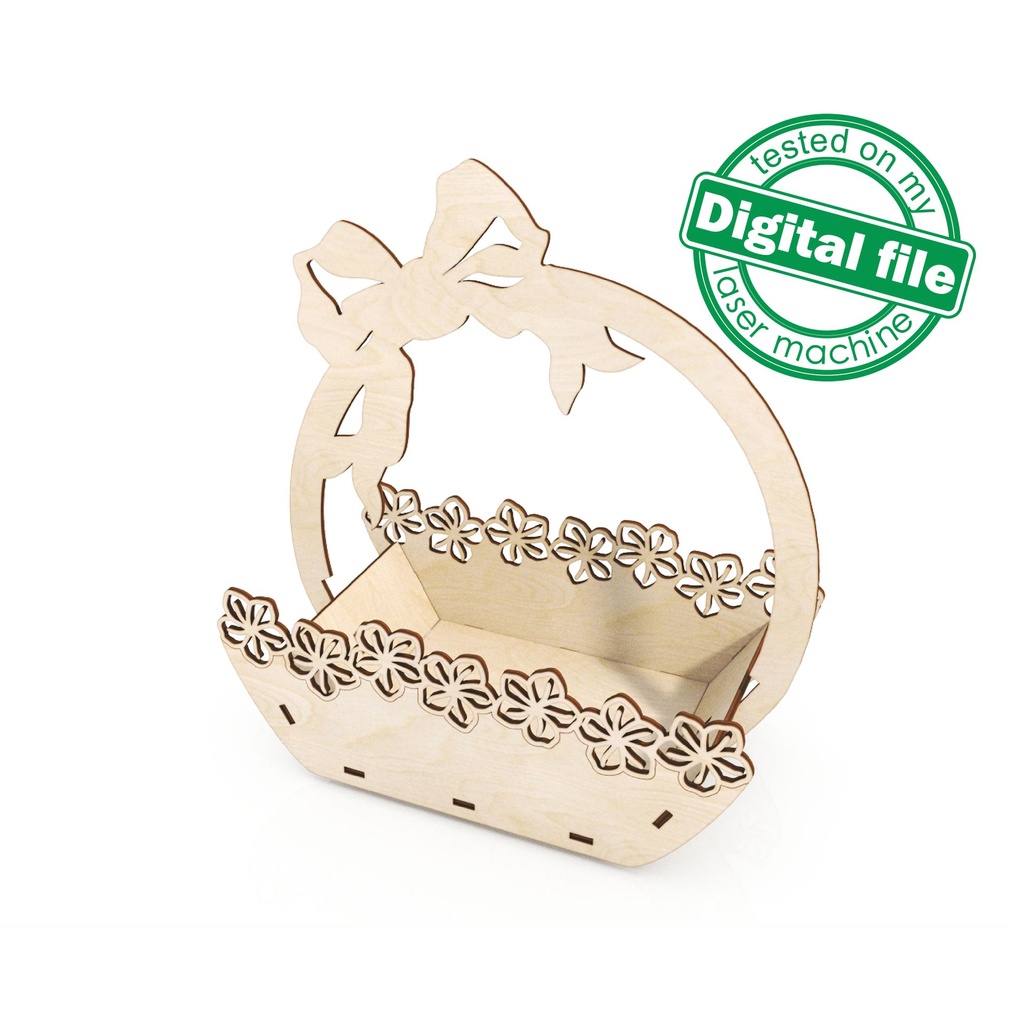 DXF, SVG files for laser Wedding gift basket crate box caddy for wine, champagne, flowers, snacks, gifts mr&mrs, Glowforge ready